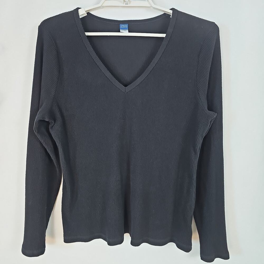 Old Navy Women Sz. L Petite Ribbed Knit/Scoop Neck/LongSleeveShirt/3-Pack Bundle
